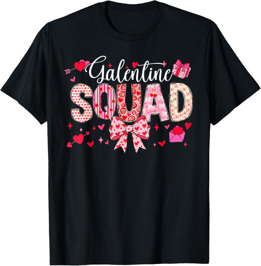 Galentine Squad Galentine Gang Girls Club Valentine T-Shirt - T-Shirt | Black