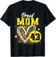 Proud Mom of Softball Player Number 43 Leopard Heart Sports T-Shirt - T-Shirt | Black