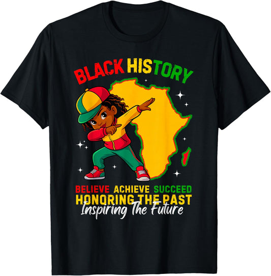 Black History Month African American Girls Kids Melanin T-Shirt - T-Shirt | Black