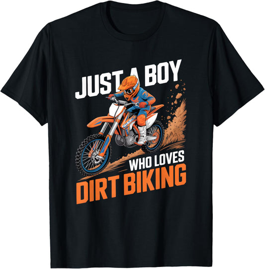 Boys Dirt Biking T-Shirt - T-Shirt | Black