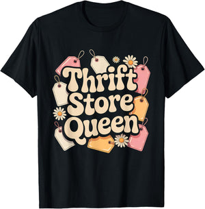 Thrift Store Queen Thrifting T-Shirt - T-Shirt | Black