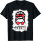 Go Red for American Women Heart Disease Awareness Messy Bun T-Shirt - T-Shirt | Black