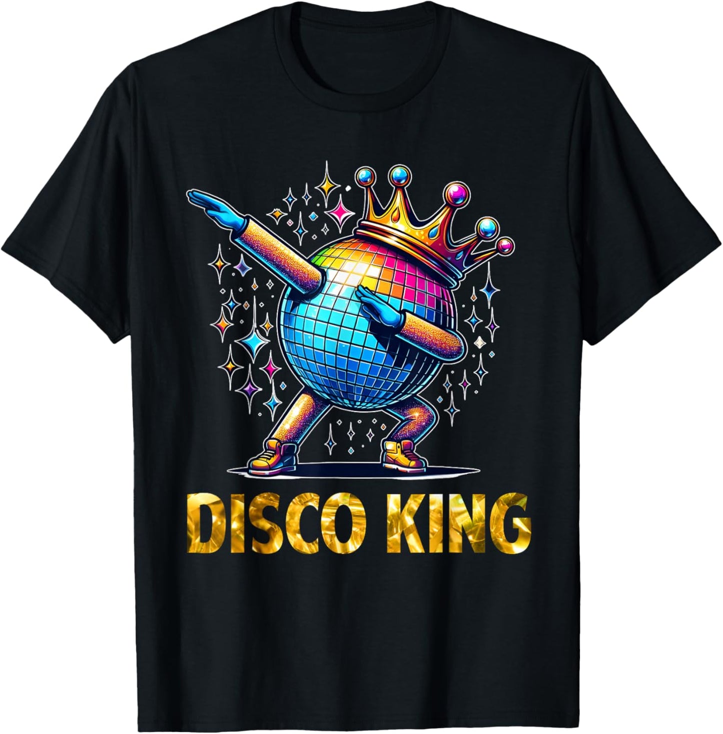 Disco King Costume 70s Dance Parties LED Disco Light Dabbing T-Shirt - T-Shirt | Black