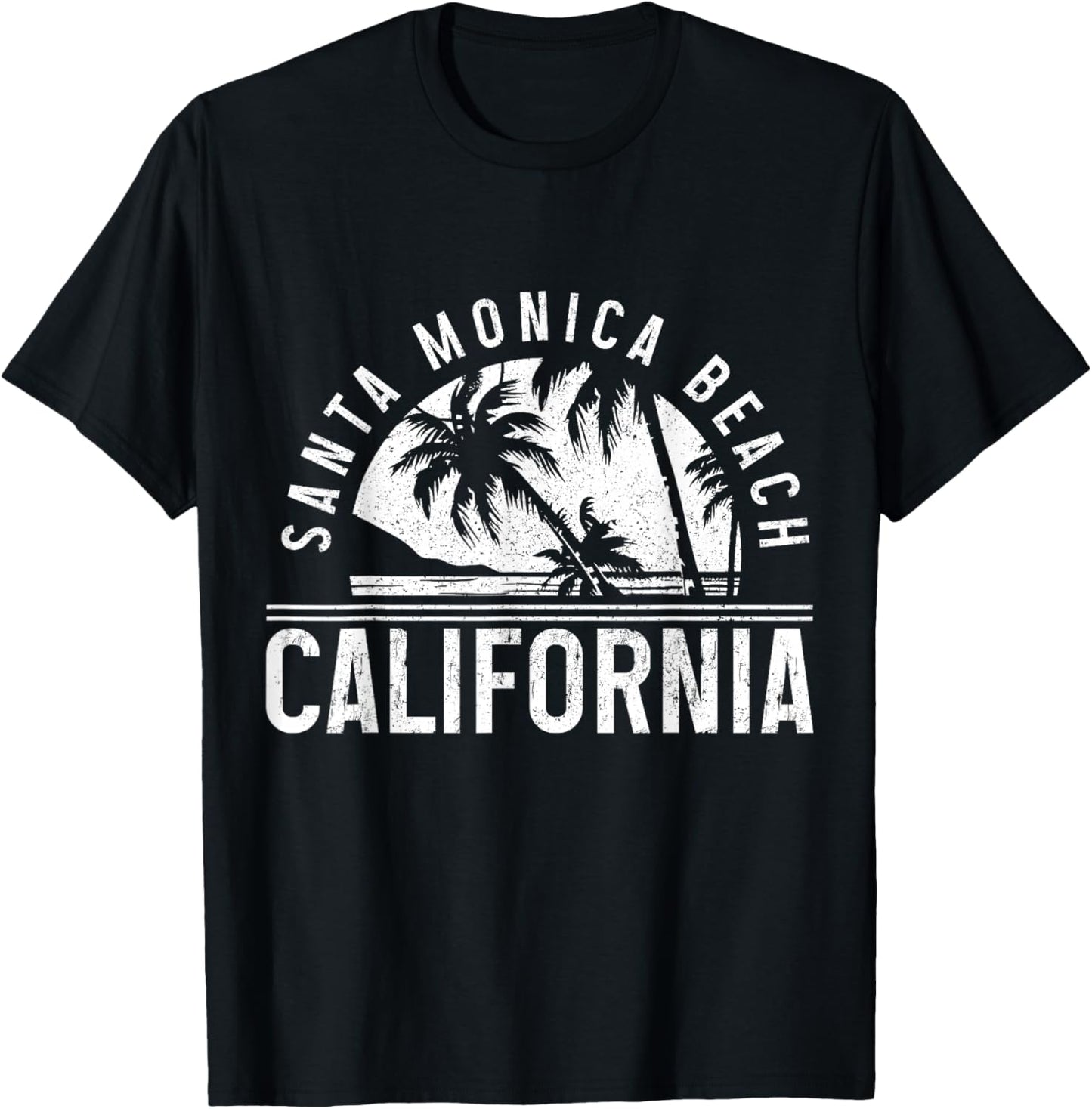 Santa Monica Beach California T-Shirt - T-Shirt | Black