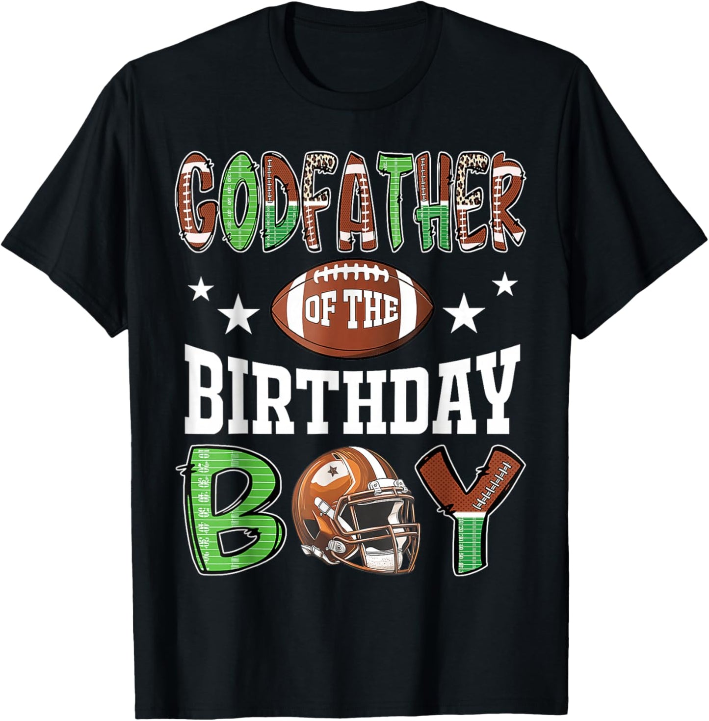 Godfather of The Birthday Boy Football Player Family T-Shirt - T-Shirt | Black
