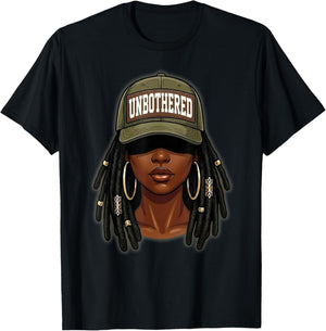 Black Women Camoa Apparel, Black History Month Unbothered T-Shirt - T-Shirt | Black