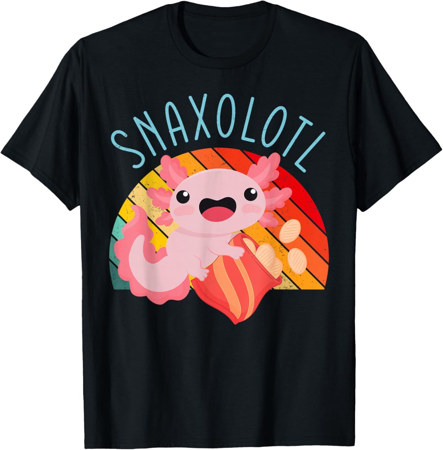Snaxolotl Lovers Cute Funny Snack Humorous Vibe T-Shirt - T-Shirt | Black