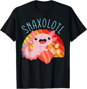 Snaxolotl Lovers Cute Funny Snack Humorous Vibe T-Shirt - T-Shirt | Black