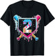 Baseball 2 Year Old Boy Ice Cream Drip 2nd Birthday Player T-Shirt - T-Shirt | Black