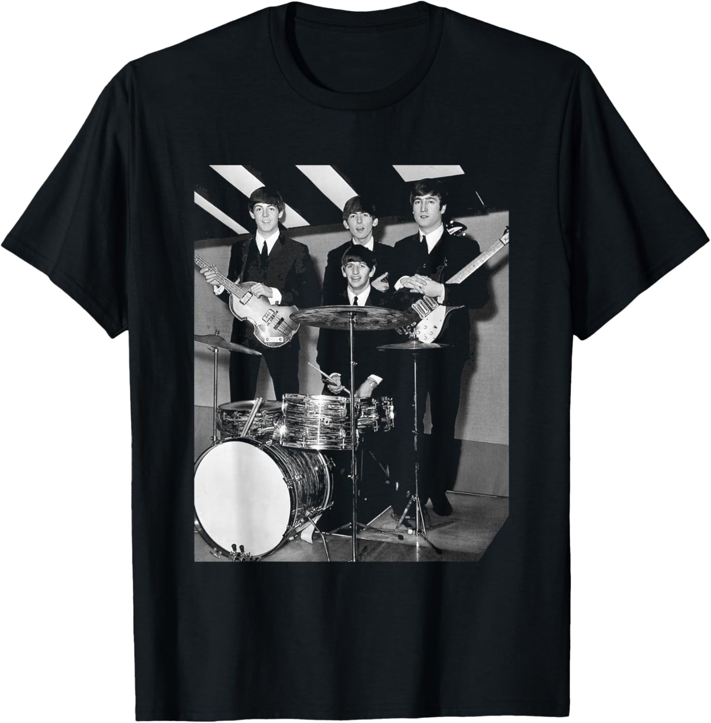 Paul George John & Ringo The Beatles Thank Your Luck Stars T-Shirt - T-Shirt | Black