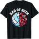 Dad of Both Volleyball Cheer Dad Funny Sports Dad T-Shirt - T-Shirt | Black
