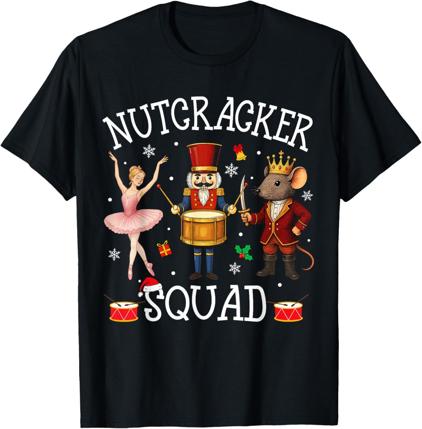 Christmas Nutcracker Squad Ballet Dance Women Kids Girls T-Shirt - T-Shirt | Black
