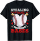 Stealing Hearts Like I Steal Bases Baseball Valentines T-Shirt - T-Shirt | Black