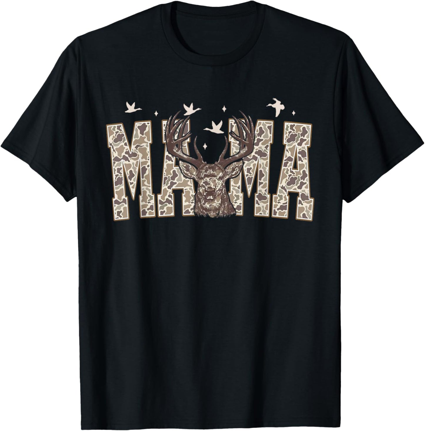 Camo Mama Deer Hunting Camouflage Mother's Day Hunting Mom T-Shirt - T-Shirt | Black