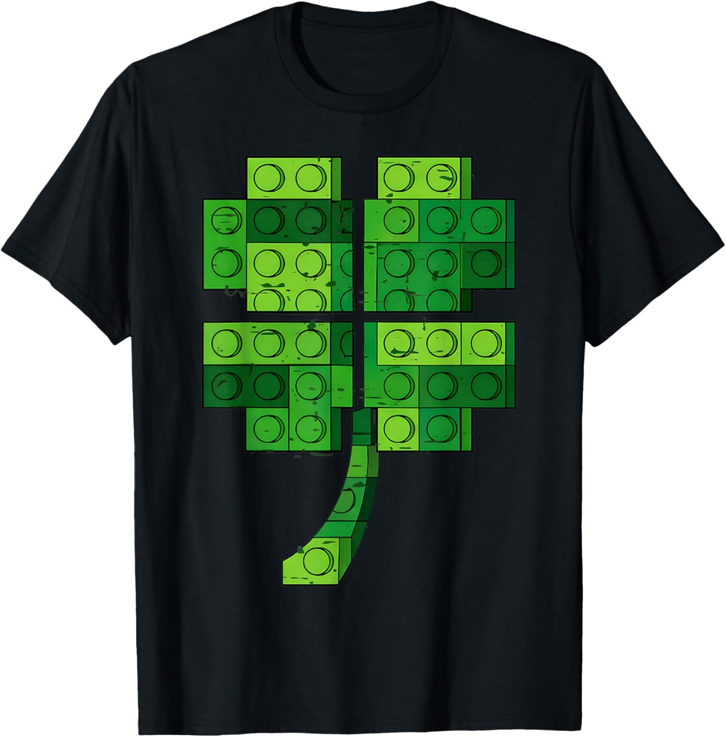 St Patricks Day Shamrock Building Blocks Bricks Boys Kids T-Shirt - T-Shirt | Black