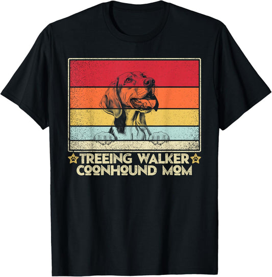 Treeing Walker Coonhound Mom Classic Retro Vintage Style T-Shirt - T-Shirt | Black
