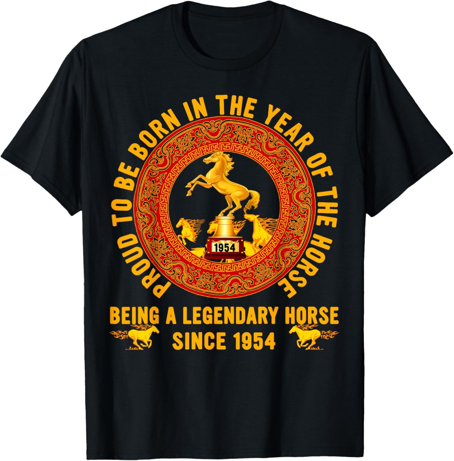 Legendary Since 1954 Proud to Be Born in The Year of Horse T-Shirt - T-Shirt | Black