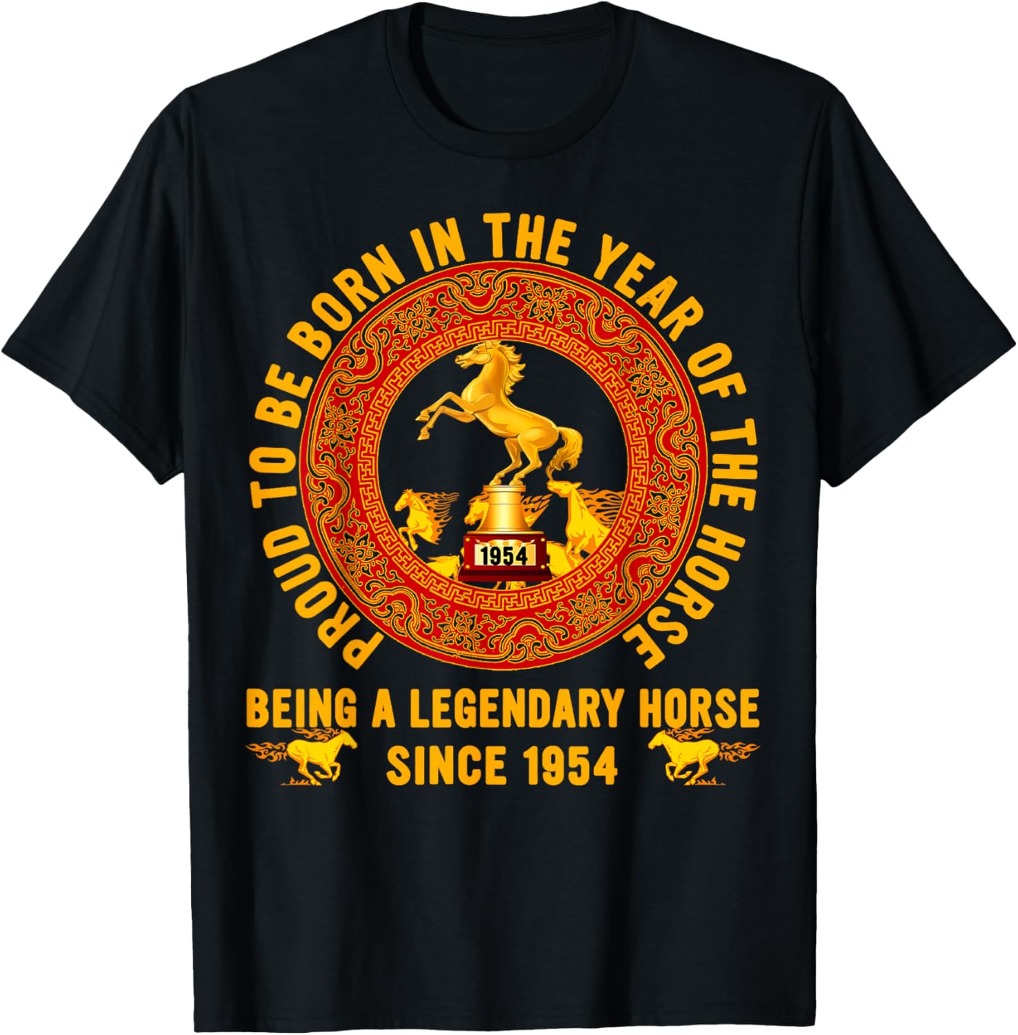 Legendary Since 1954 Proud to Be Born in The Year of Horse T-Shirt - T-Shirt | Black