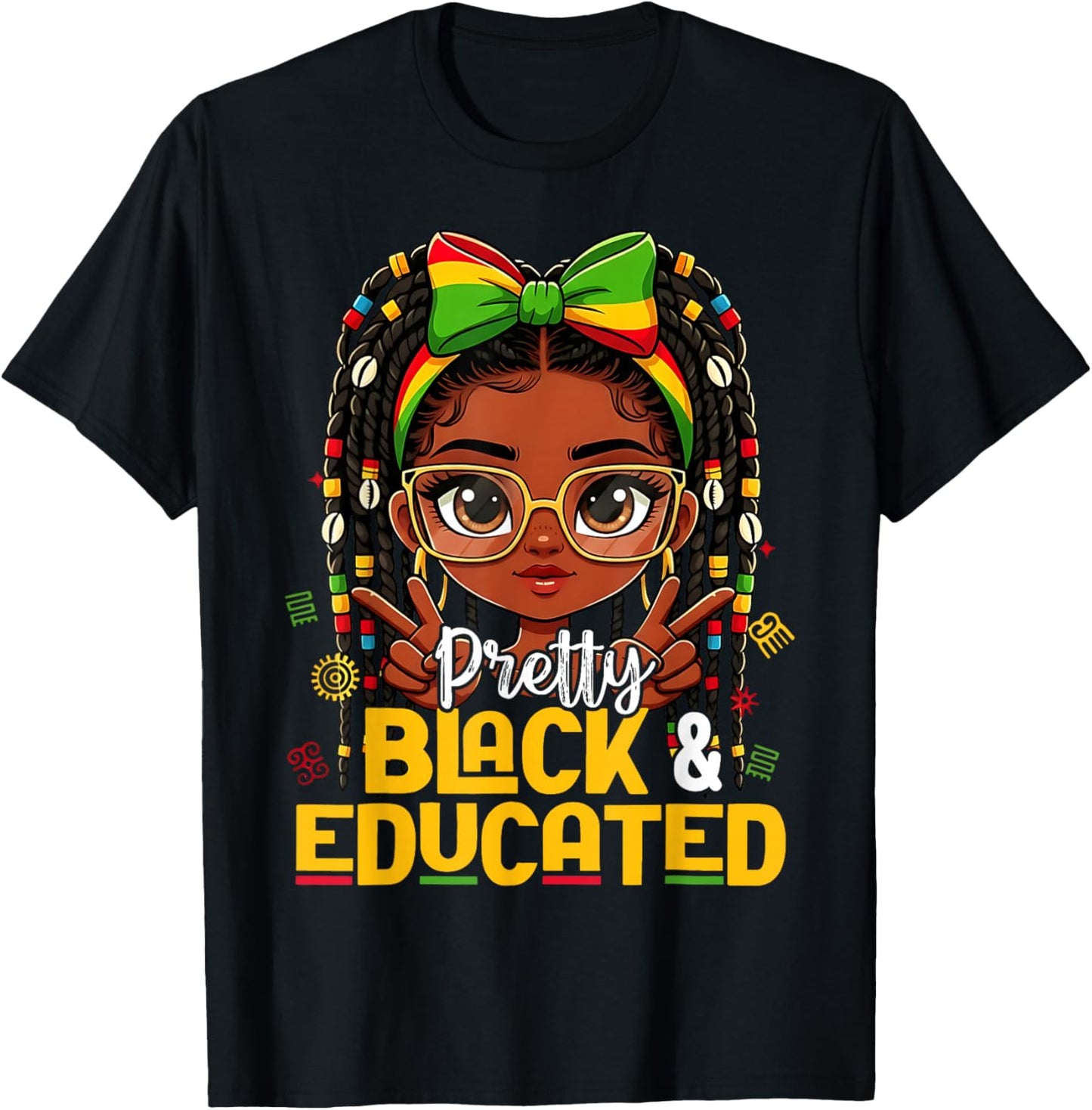 Pretty Black and Educated Black History African American T-Shirt - T-Shirt | Black