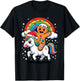 Christmas Gingerbread Unicorn Rainbow T-Shirt - T-Shirt | Black