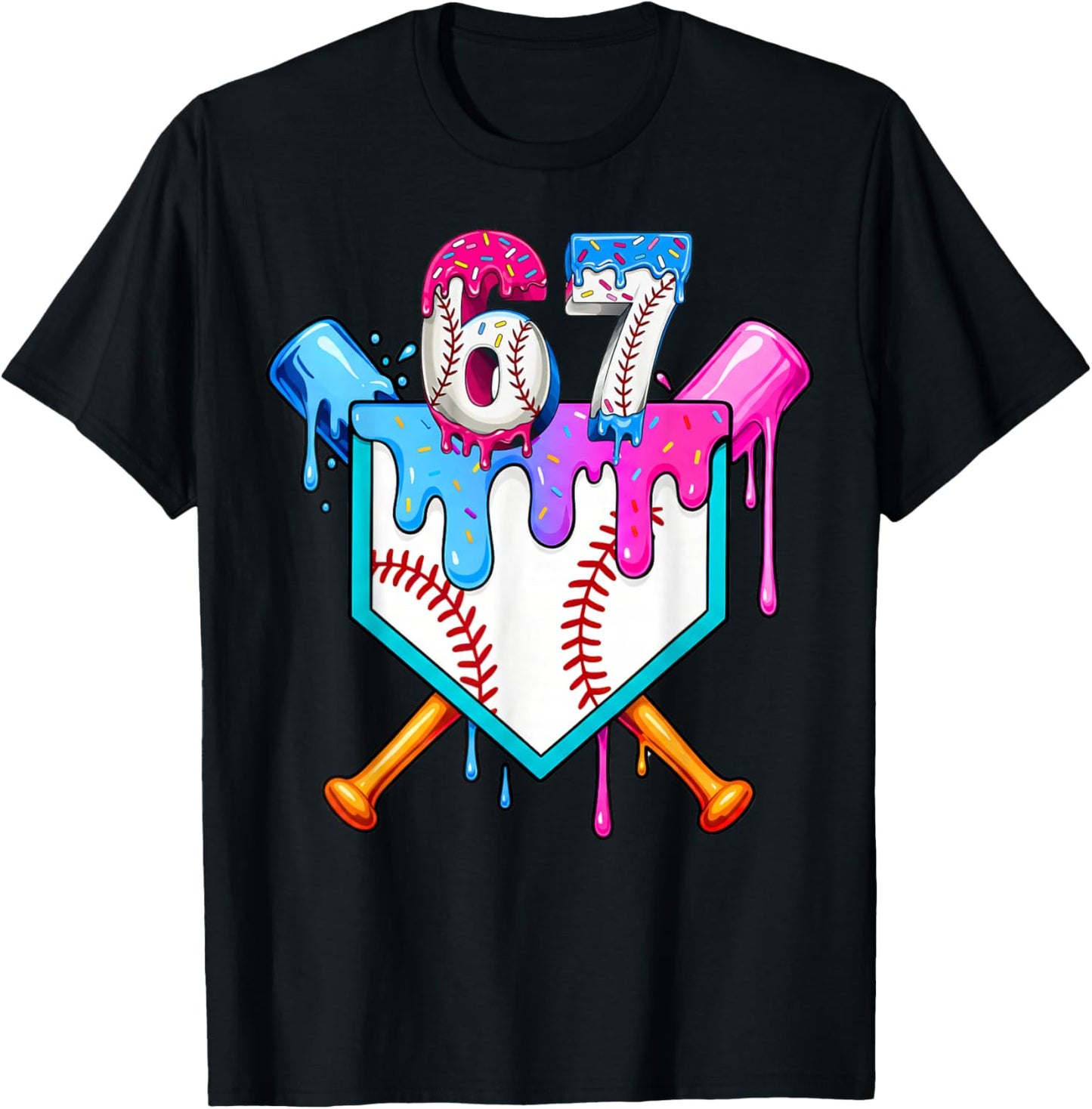 Six Seven Baseball Respect The Drip Boys Baseball T-Shirt - T-Shirt | Black