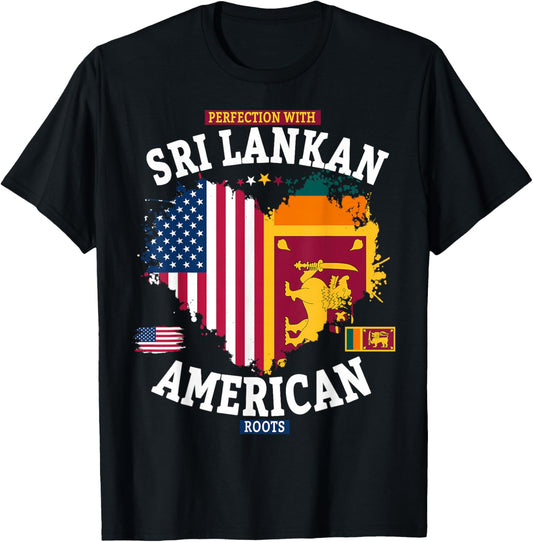 Sri Lanka American Flag Costume Idea for Kids & Sri Lankan T-Shirt - T-Shirt | Black