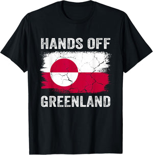 Hands Off Greenland Protest Greenland Flag Funny Men Women T-Shirt - T-Shirt | Black