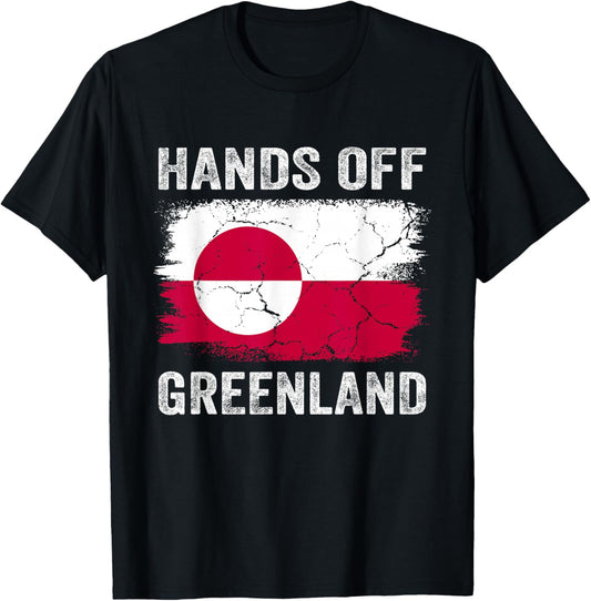 Hands Off Greenland Protest Greenland Flag Funny Men Women T-Shirt - T-Shirt | Black