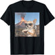 Chihuahua Drinking Coffee Volcano eruptions Funny Dog Meme T-Shirt - T-Shirt | Black