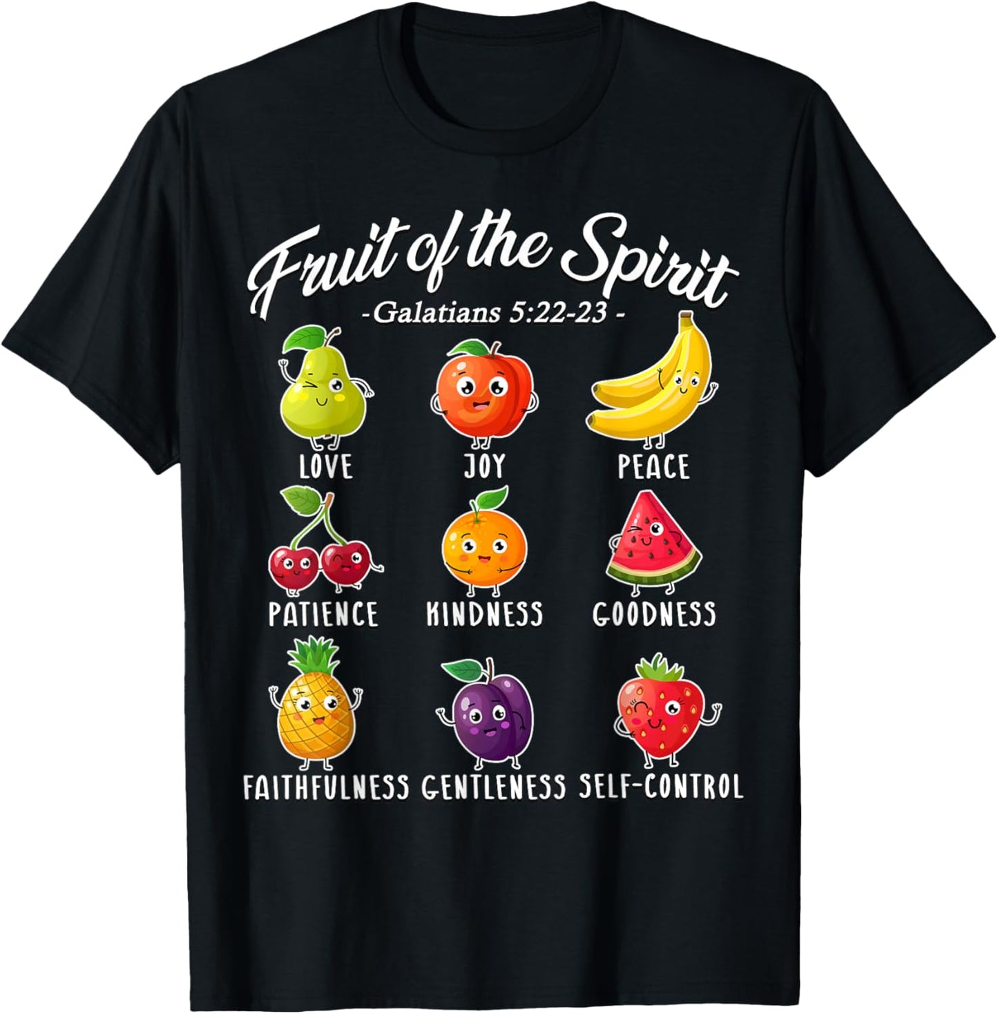 Fruit of The Spirit Christian Faith for Jesus God Lover T-Shirt - T-Shirt | Black