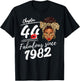 It's My 44th Birthday Black Melanin Afro Queen Leopard Women T-Shirt - T-Shirt | Black