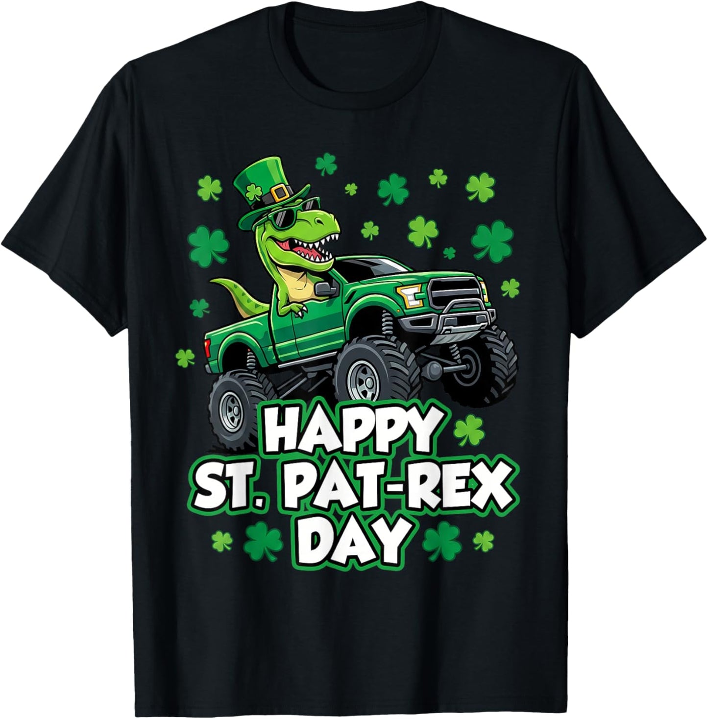 Happy St Pat Trex Day Dino St Patricks Day Toddler Boys T-Shirt - T-Shirt | Black