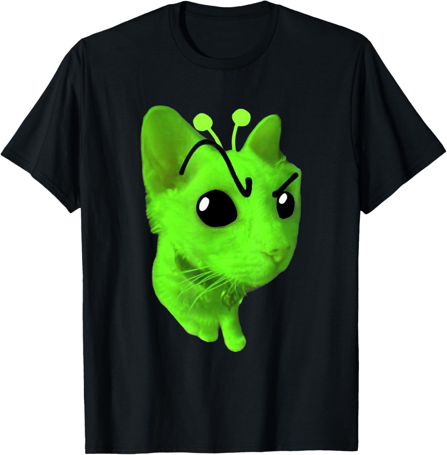 Gnarp Cat Silly Alien Cat Meme Brainrot Funny Meme Gen Z T-Shirt - T-Shirt | Black