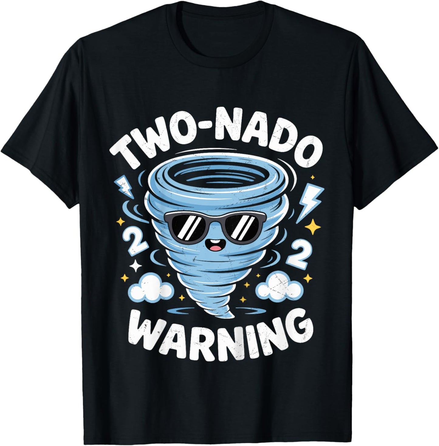 Two Nado Warning Tornado 2nd Birthday 2 Year Old Boys Kids T-Shirt - T-Shirt | Black