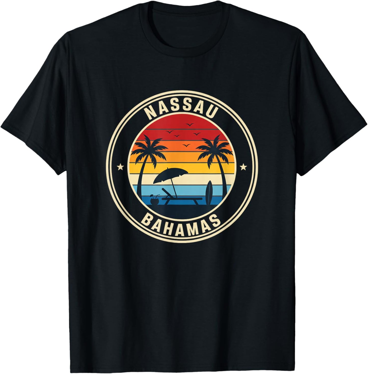 Nassau Bahamas Sunset Beach Vacation Travel Souvenir T-Shirt - T-Shirt | Black