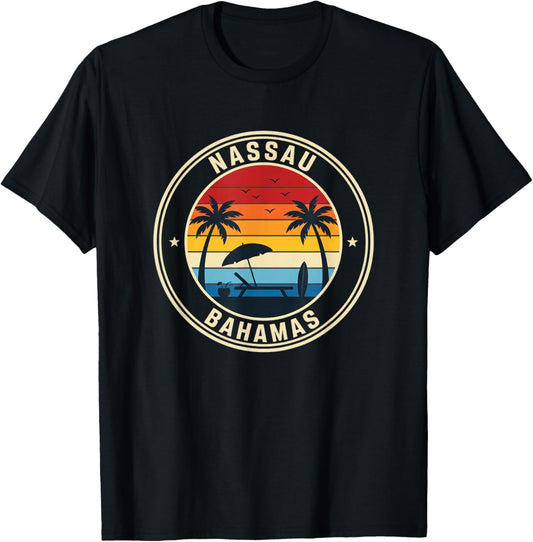 Nassau Bahamas Sunset Beach Vacation Travel Souvenir T-Shirt - T-Shirt | Black