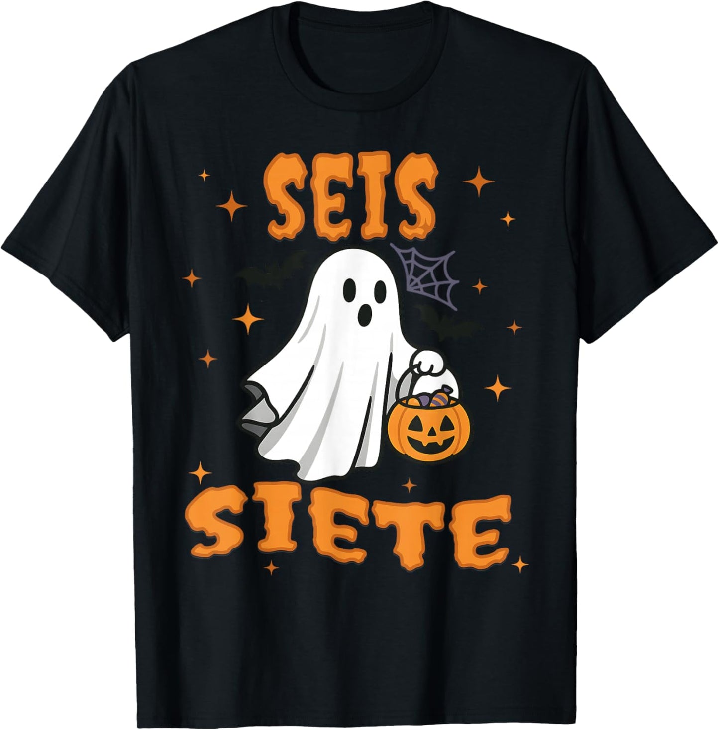 SEIS Siete Spanish Halloween 67 Boys Kids Six Seven Espanol T-Shirt - T-Shirt | Black
