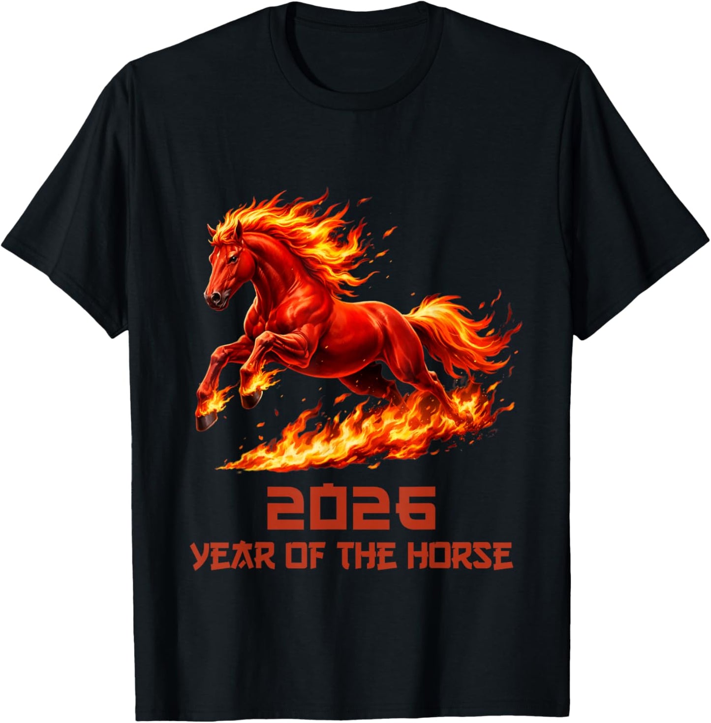 Horse Chinese Zodiac Lunar New Year 2026 T-Shirt - T-Shirt | Black