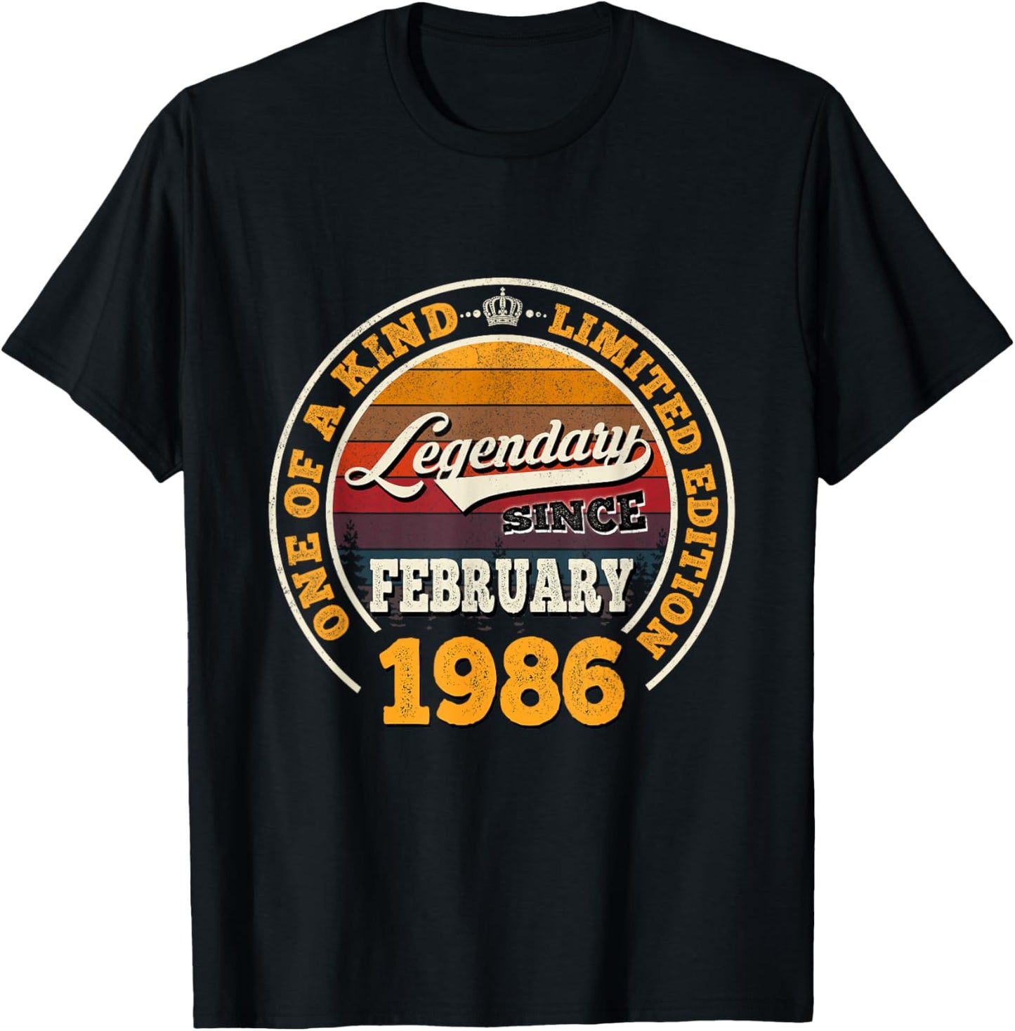 40th Birthday Gift Legendary Since February 1986 40 Yrs Old T-Shirt - T-Shirt | Black