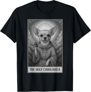 Chihuahua Tarot Card Vintage The Holy Chihuahua Dog Humor T-Shirt - T-Shirt | Black