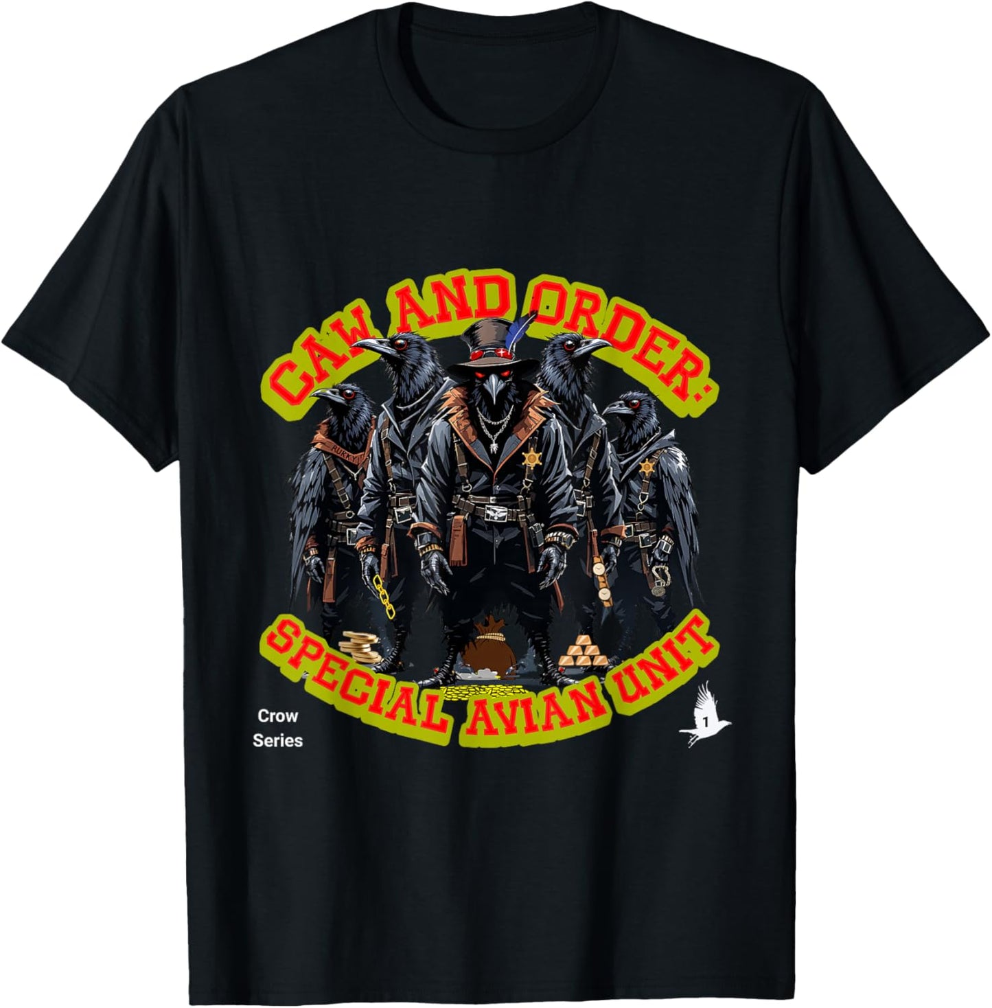 Funny Crow Apparel Special Avian Unit Tactical Bird Squad T-Shirt - T-Shirt | Black