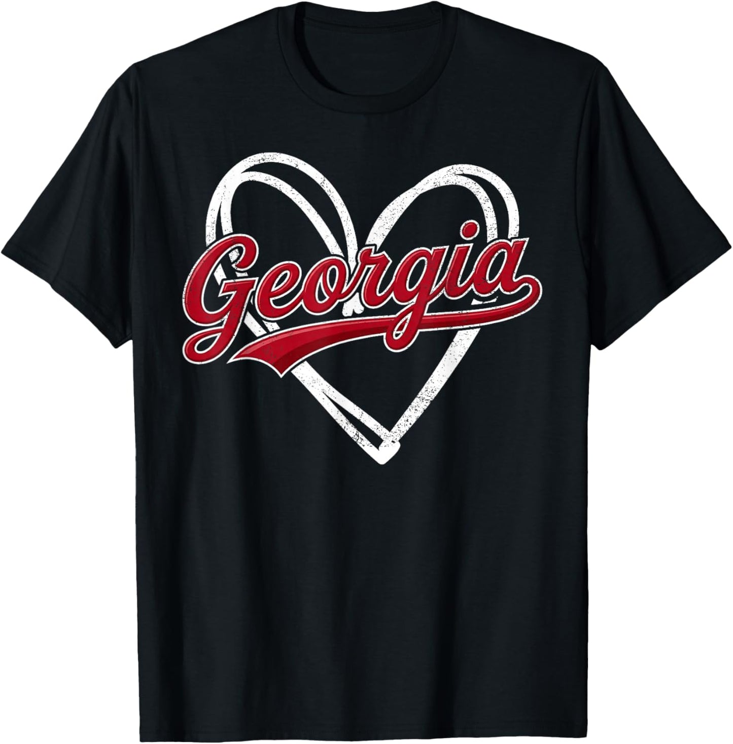 Georgia Vintage Heart Design Men Women Kids T-Shirt - T-Shirt | Black