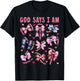 Bow God Say I Am Christian Girl Teen Women Bible Verse Jesus T-Shirt - T-Shirt | Black