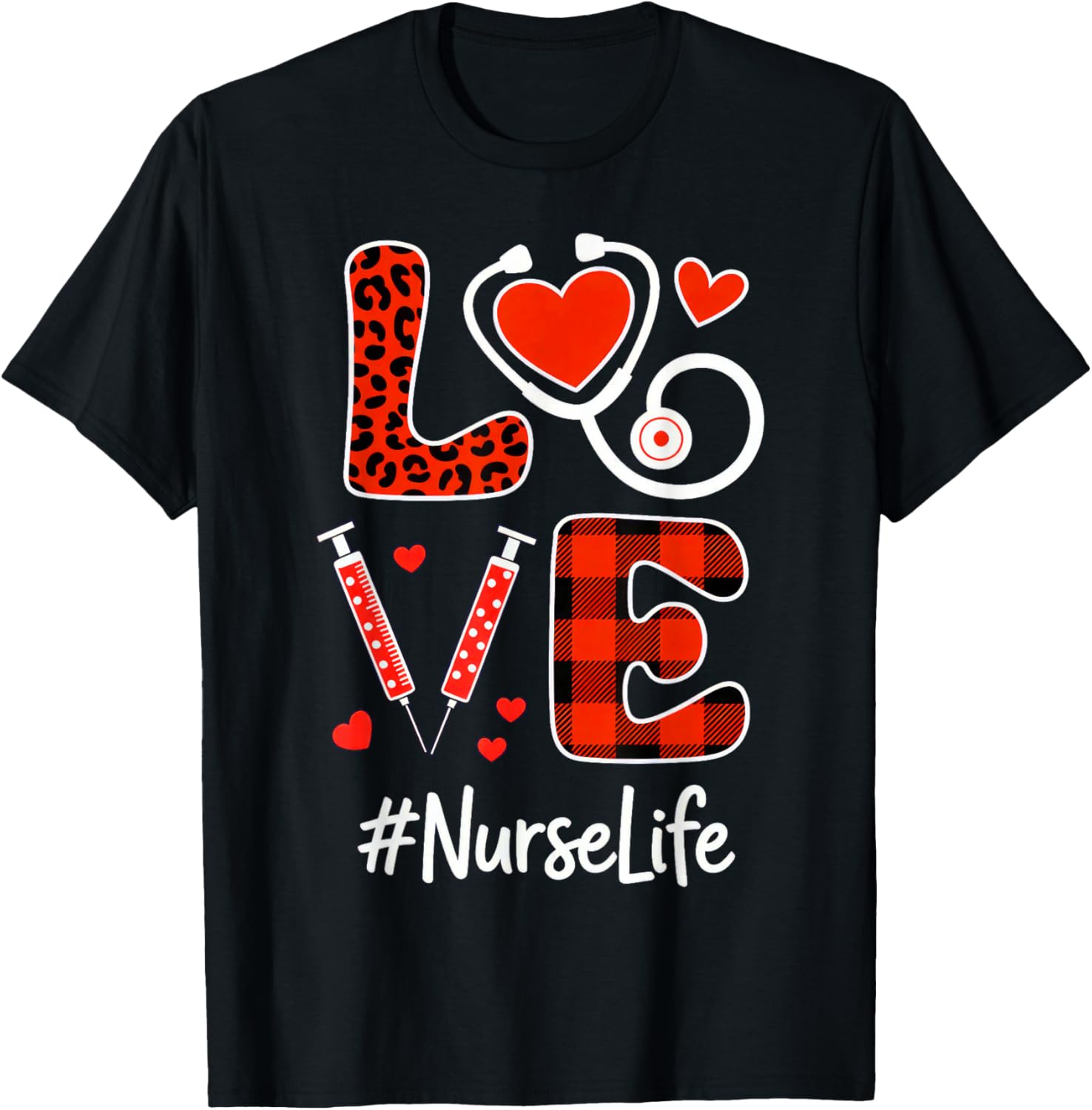 Love Nurse Life - Valentine Day Lover T-Shirt - T-Shirt | Black