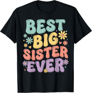 Girls Baby Announcements Cute Big Sister T-Shirt - T-Shirt | Black