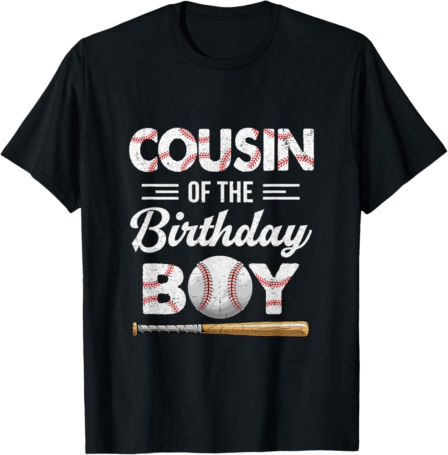 Cousin of The Birthday Boy Baseball Matching Family T-Shirt - T-Shirt | Black