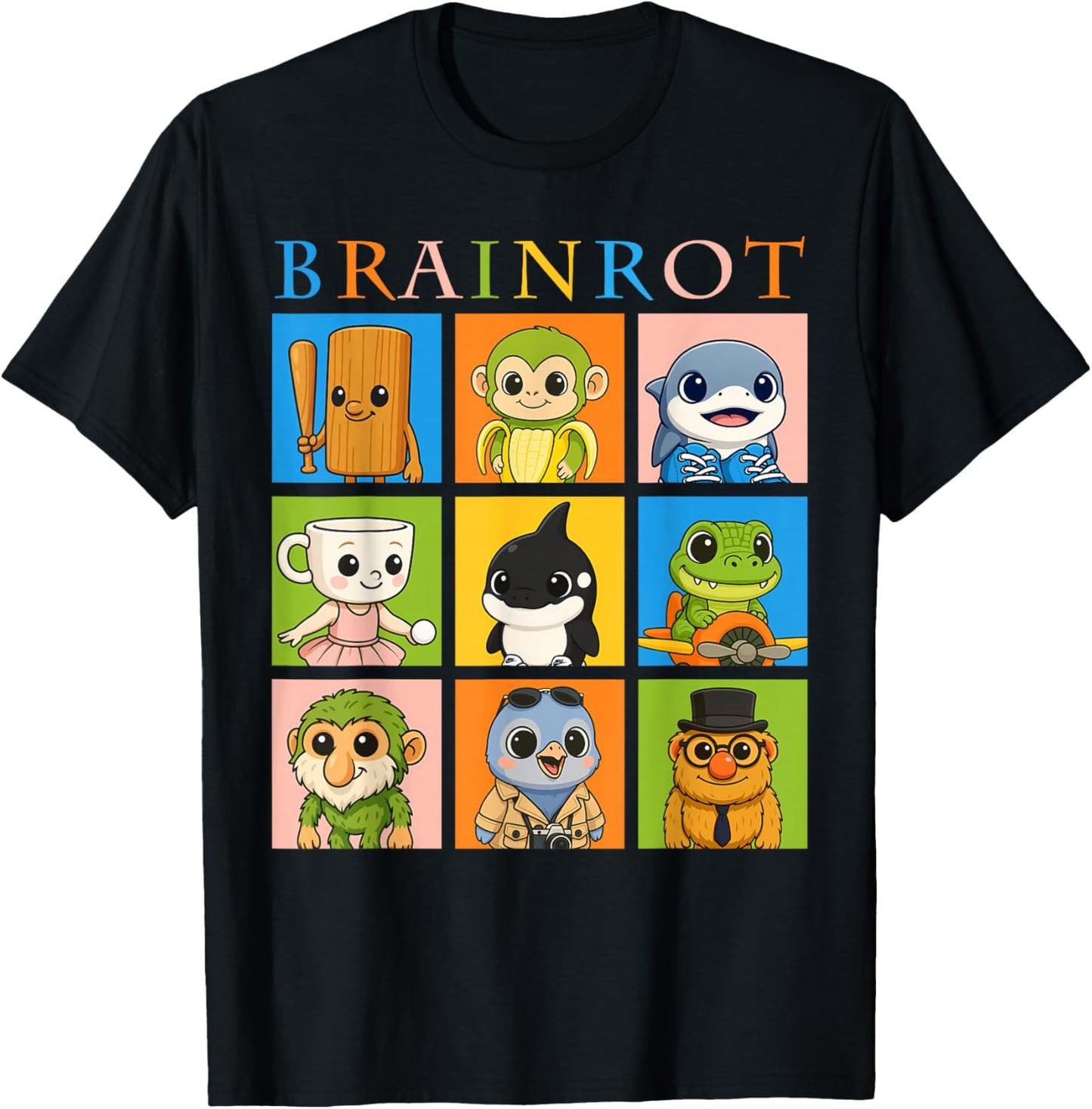 Kids Boys Brainrot Cute Animals AI Generated Meme Los Dicen T-Shirt - T-Shirt | Black