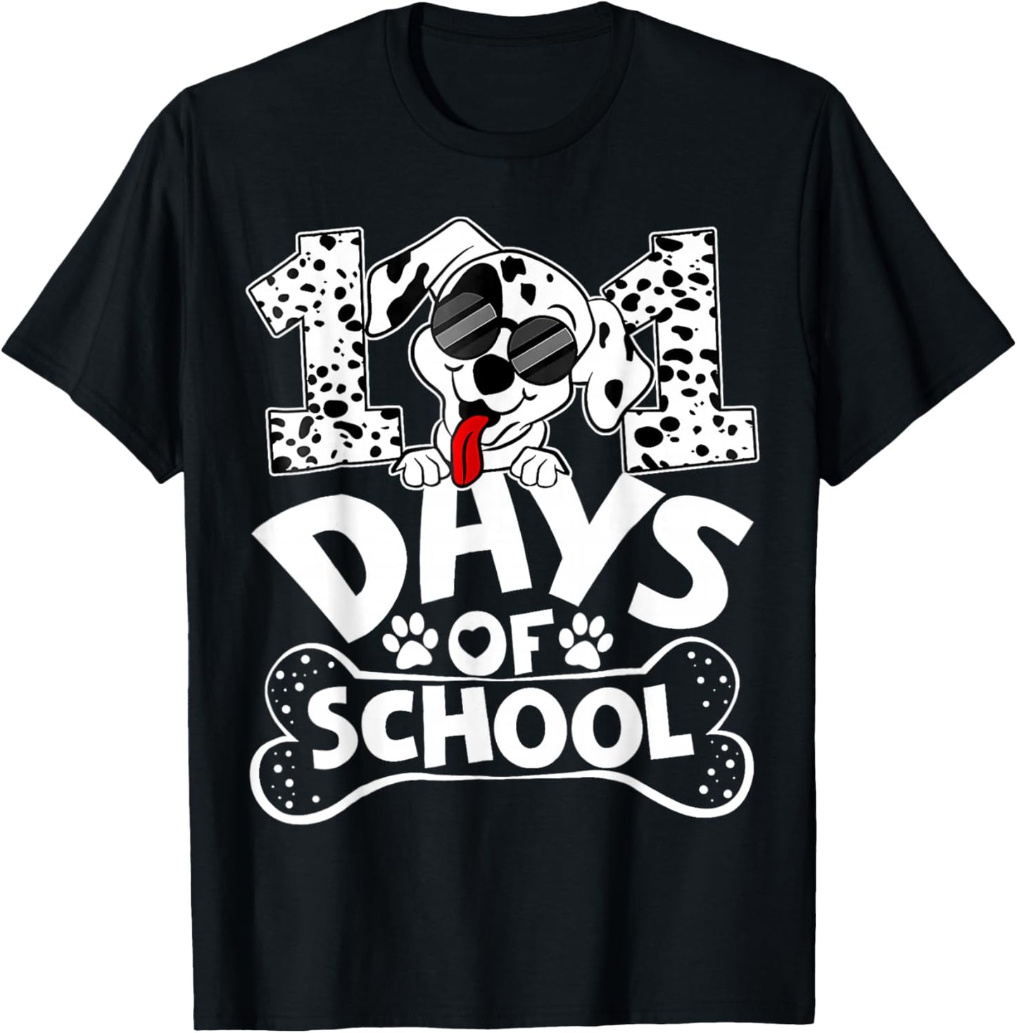 100 Days of School Dalmatian Dog Boy Kid 100th Day of School T-Shirt - T-Shirt | Black