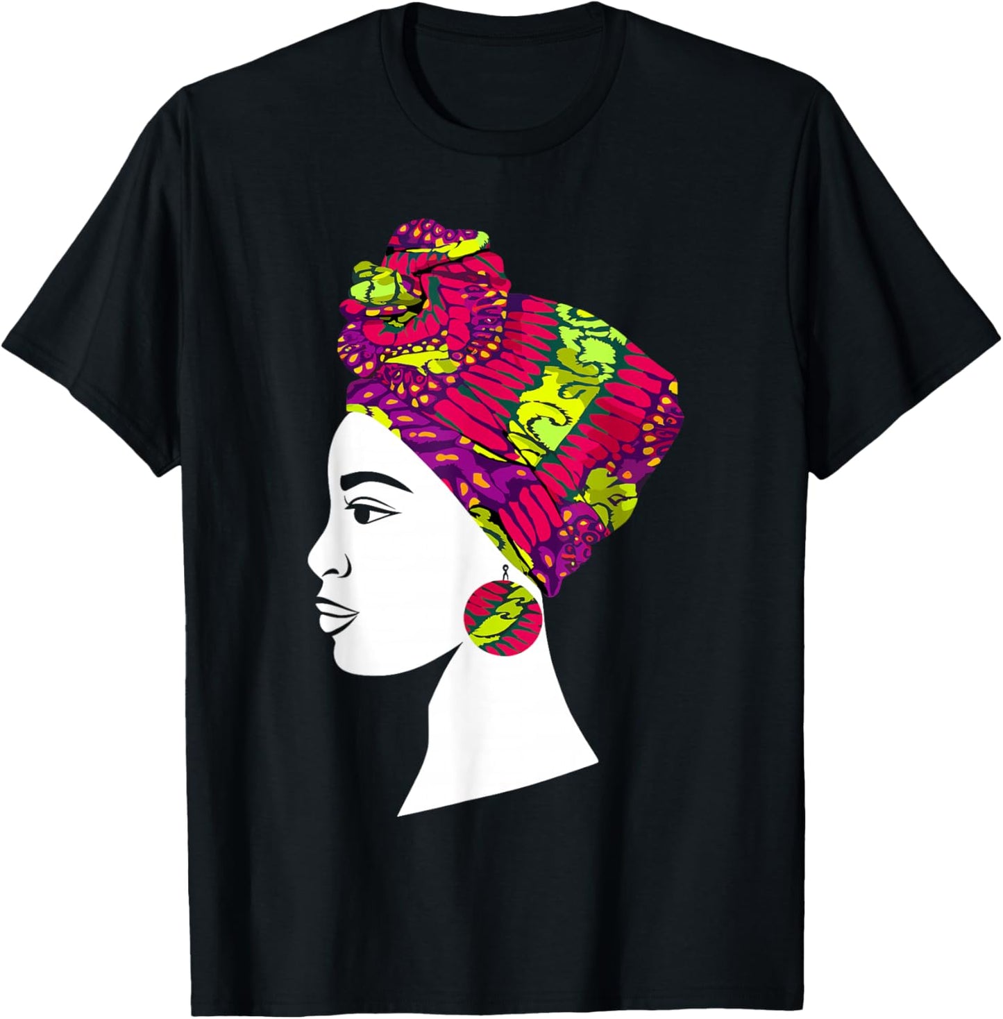 Best African Art Girls Kente Cloth African Print T-Shirt - T-Shirt | Black