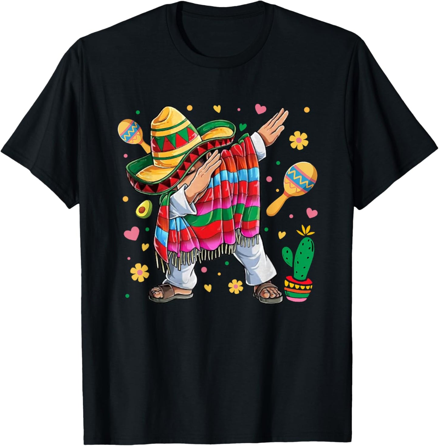 Mexican Boy Dabbing Poncho Cinco de Mayo Shirts Boys T-Shirt - T-Shirt | Black